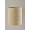 Adesso Tucker Table Lamp Brass: Marble Base, Antique Finish, Beige Polyester Drum Shade, ETL Listed
