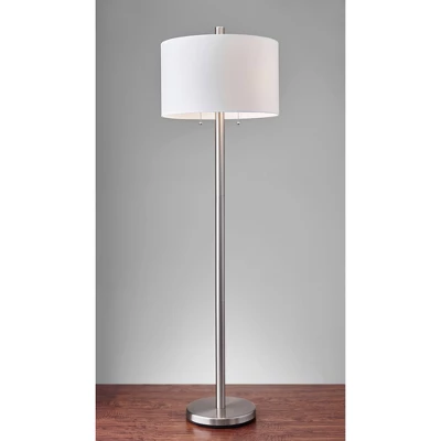 Boulevard Floor Lamp Silver/White - Adesso 1 Boulevard Floor Lamp Silver/White - Adesso