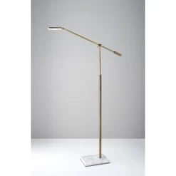 LED Vera Floor Lamp Antique Brass (Includes LED Light Bulb) - Adesso -Adesso GUEST ce2c3829 bb4c 49da bcdb af938e85e3a2