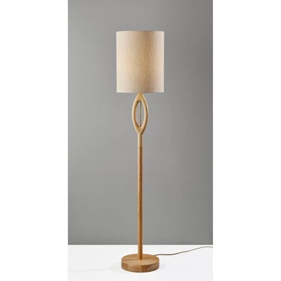 Adesso Mayfair Floor Lamp Natural: ETL Listed, Beige Drum Shade, Metal Base, Rotary Switch 2 Adesso Mayfair Floor Lamp Natural: ETL Listed, Beige Drum Shade, Metal Base, Rotary Switch - Image 2