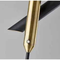 LED Vega Torchiere Black/Brass (Includes LED Light Bulb) - Adesso -Adesso GUEST d39dbc3d 6b54 4c92 9493 4be59189a644