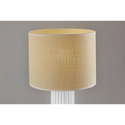 Adesso Primrose Table Lamp White: Ceramic Body, Beige Shade, No Assembly, UL Listed, 24.5" Height 2 Adesso Primrose Table Lamp White: Ceramic Body, Beige Shade, No Assembly, UL Listed, 24.5" Height - Image 2