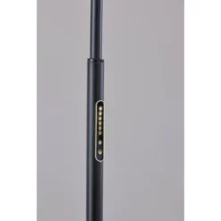 Adesso Ronan Arc Lamp (Includes LED Light Bulb) With Smart Switch Black: ETL Listed, Dimmable Glass Shade, Steel Body