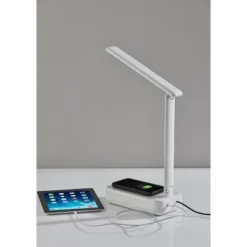 UV-C Sanitizing Table Lamp With Wireless Charging And Smart Switch White (Includes LED Light Bulb) - Adesso -Adesso GUEST e43b1342 fc7e 4ca8 b24a b0e8e6f797cd