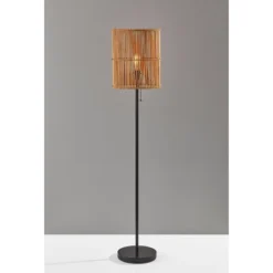 58" Cabana Collection Floor Lamp Black - Adesso