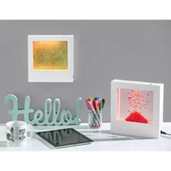 9" LED Glitter Light Box Silver - Adesso: Modern Novelty Lamp, ETL Listed, Rechargeable With USB & Battery Power -Adesso GUEST f0217bd1 55c4 474d a31c 00f3a4125c2c