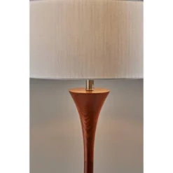 Rebecca Floor Lamp Walnut Rubberwood With Antique Brass Accent - Adesso -Adesso GUEST f5db2219 deb0 4d42 a42a 5958c183ae59