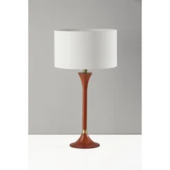 Rebecca Table Lamp Walnut Rubberwood With Antique Brass Accent - Adesso -Adesso GUEST fa7bfbe8 5e48 4eb1 809f bd1e5ff71d11